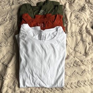 Time and Tru T-Shirt Trio - White, Rust, Olive